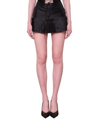 Women's The Party Edit Belted Pleated Mini Skirt