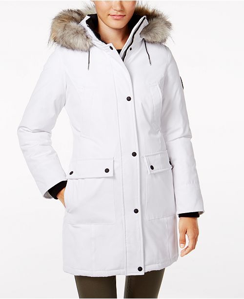 Calvin Klein FauxFurTrim WaterResistant Parka Coats Women Macy's