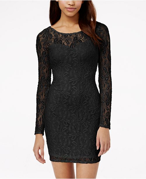 Material Girl Lace Illusion Bodycon Dress Created For Macy S