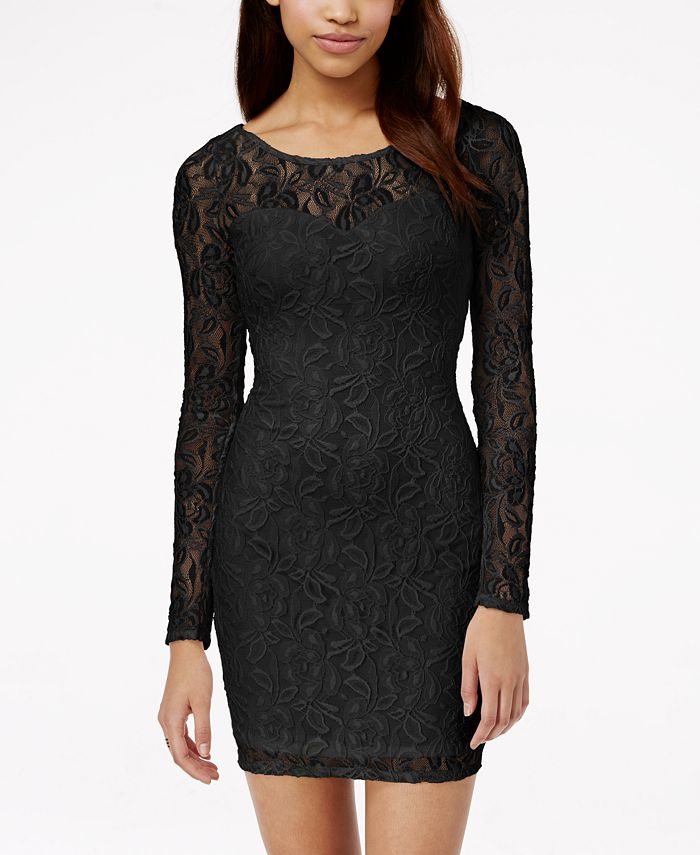 Material Girl Lace Illusion Bodycon Dress, Created for Macy's - Macy's