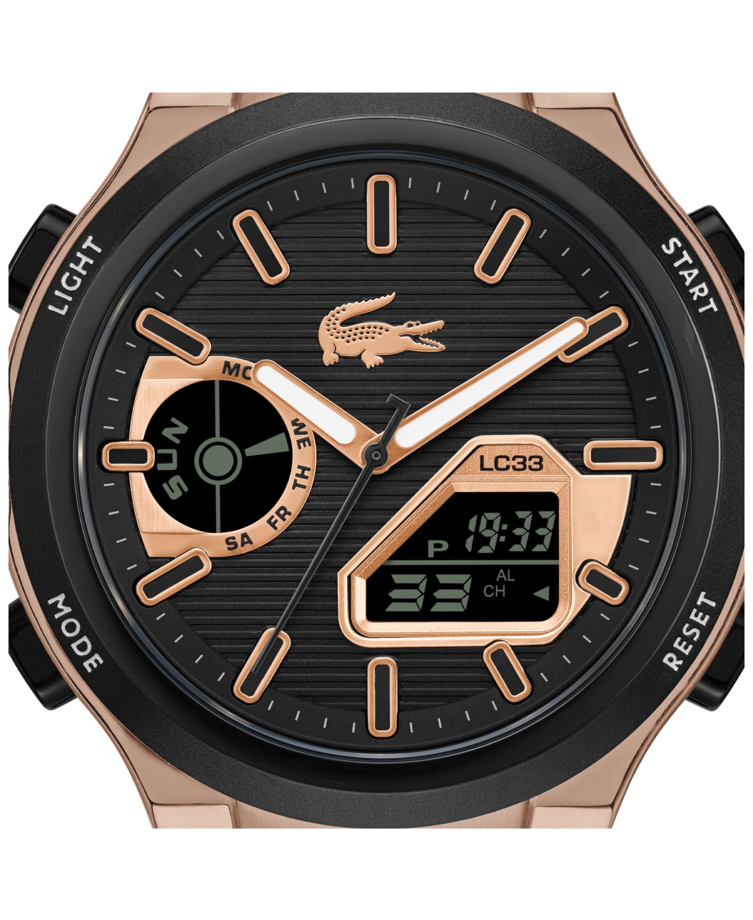 Men's Quartz LC33 Black Silicone Strap Watch 44.8mm