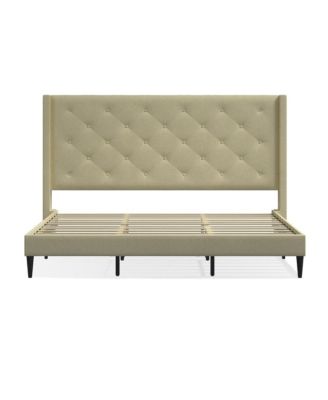 Carrington King Platform Bed Beige