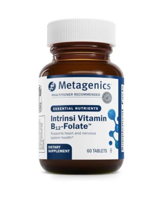 Intrinsi Vitamin B12-Folate - With Methylcobalamin, L-5-MTHF and Intrinsic Factor - Supports Energy Metabolism, Nervous System - 60 Tablets