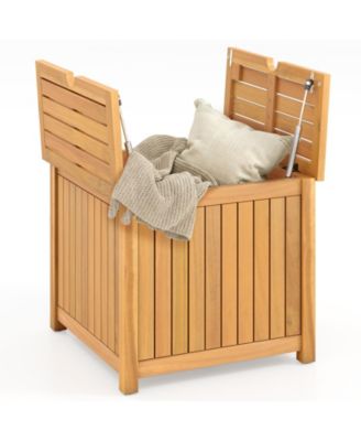 2-in-1 Outdoor Side Table with Storage Umbrella Hole and Removable Base for Backyard