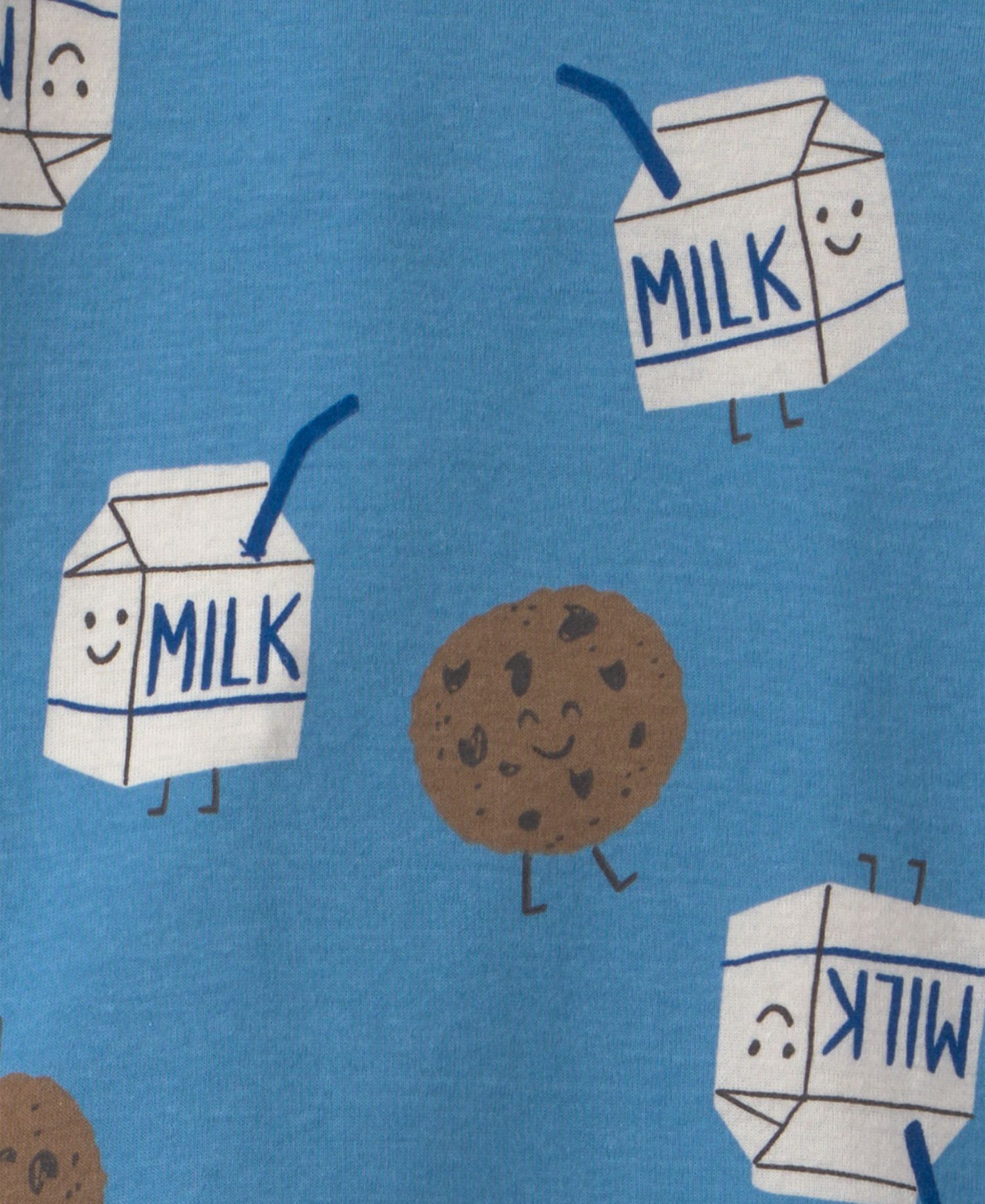 Baby Boys' Milk & Cookies 100% Cotton Snug Fit Pajama, 4-Piece Set
