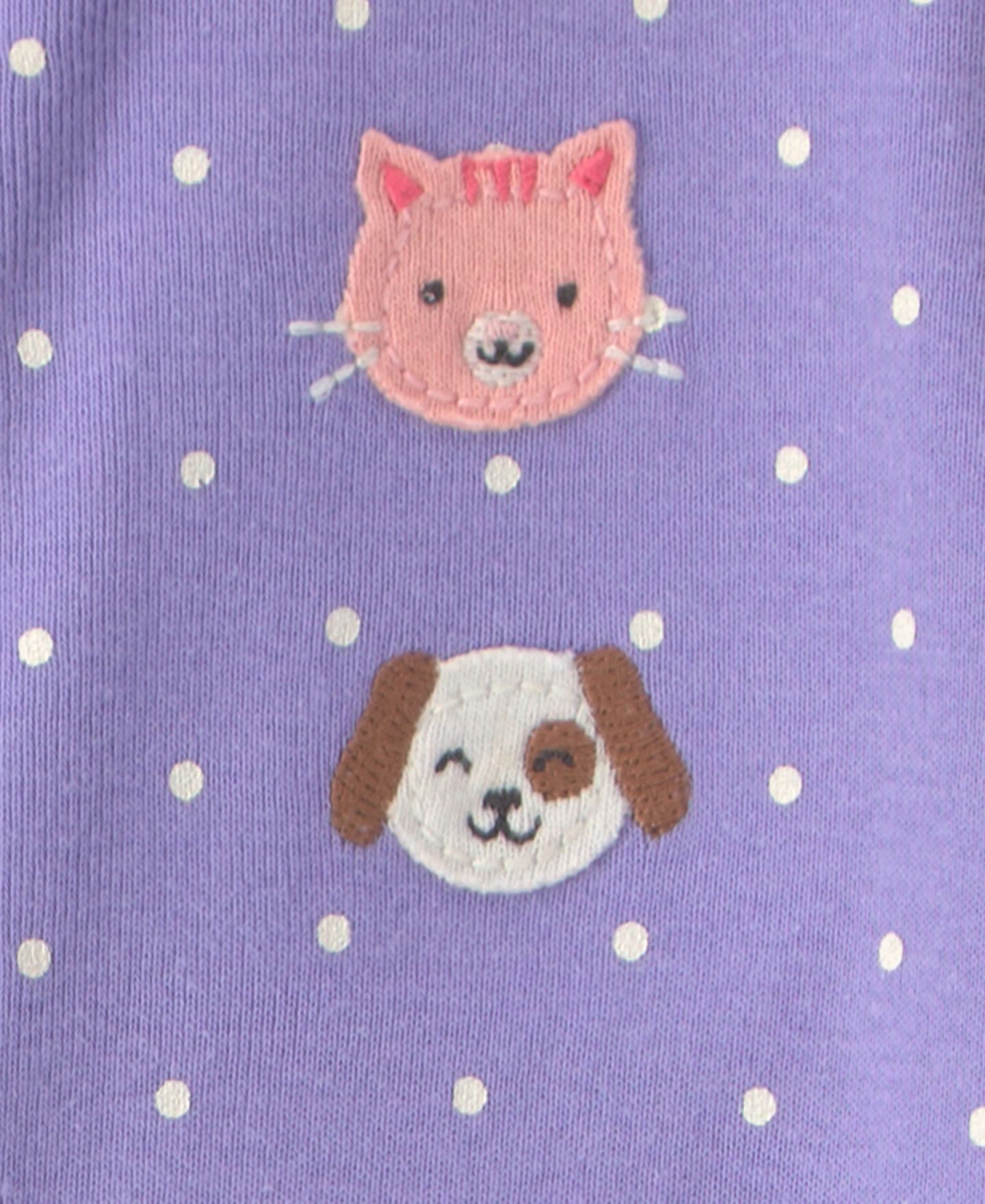 Пижама Pets, с закрытыми ножками, на молнии, хлопок — Carter's, цвет: Фиолетовый — фото 4
