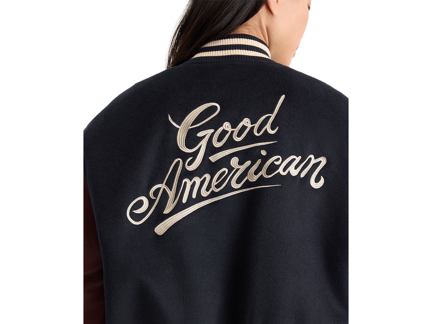 Женская куртка Good American Varsity, цвет: Тёмно-синий — фото 4