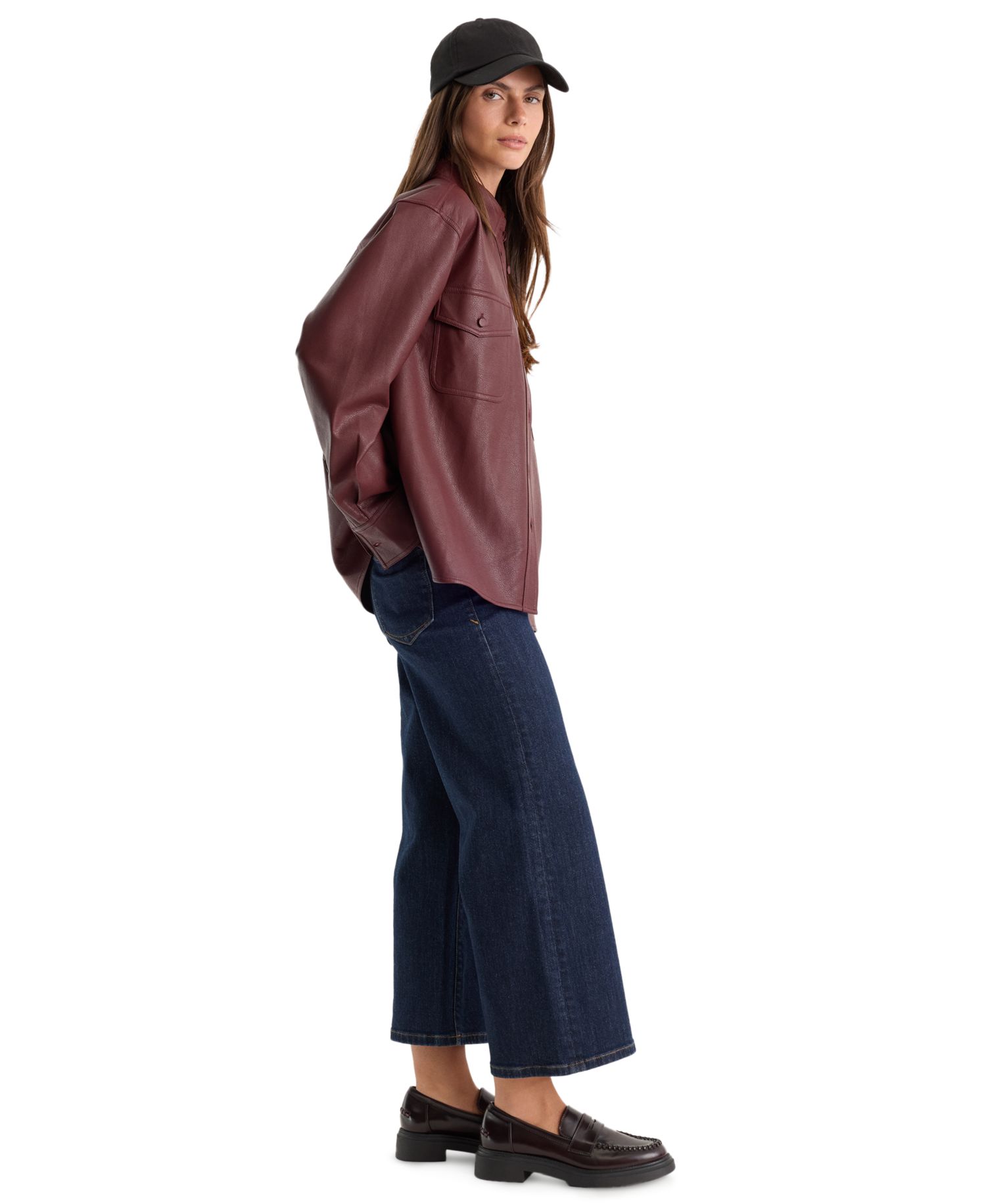 Women's High-Rise Palazzo Crop Jeans