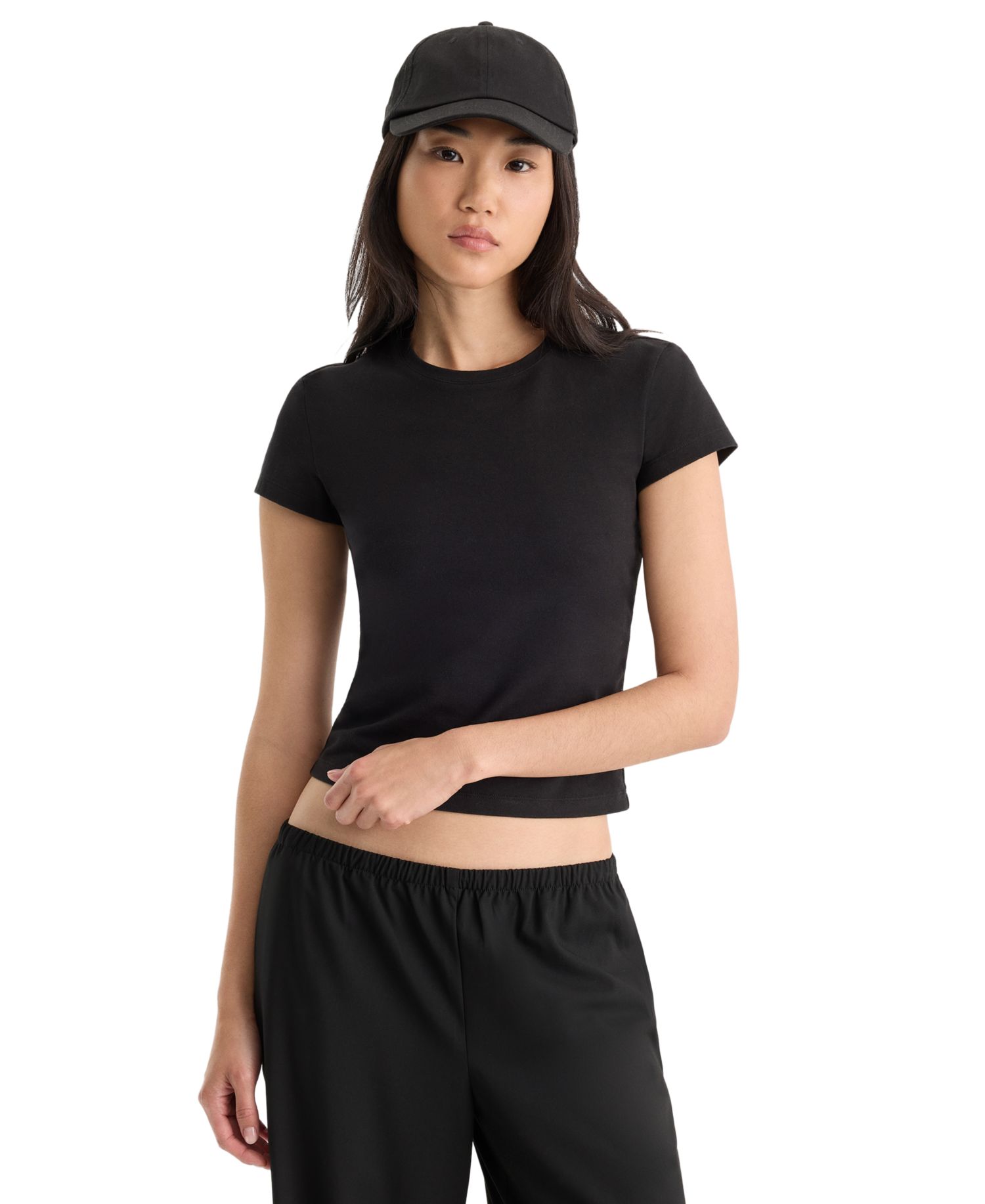 Women's Cap-Sleeve Crewneck T-Shirt