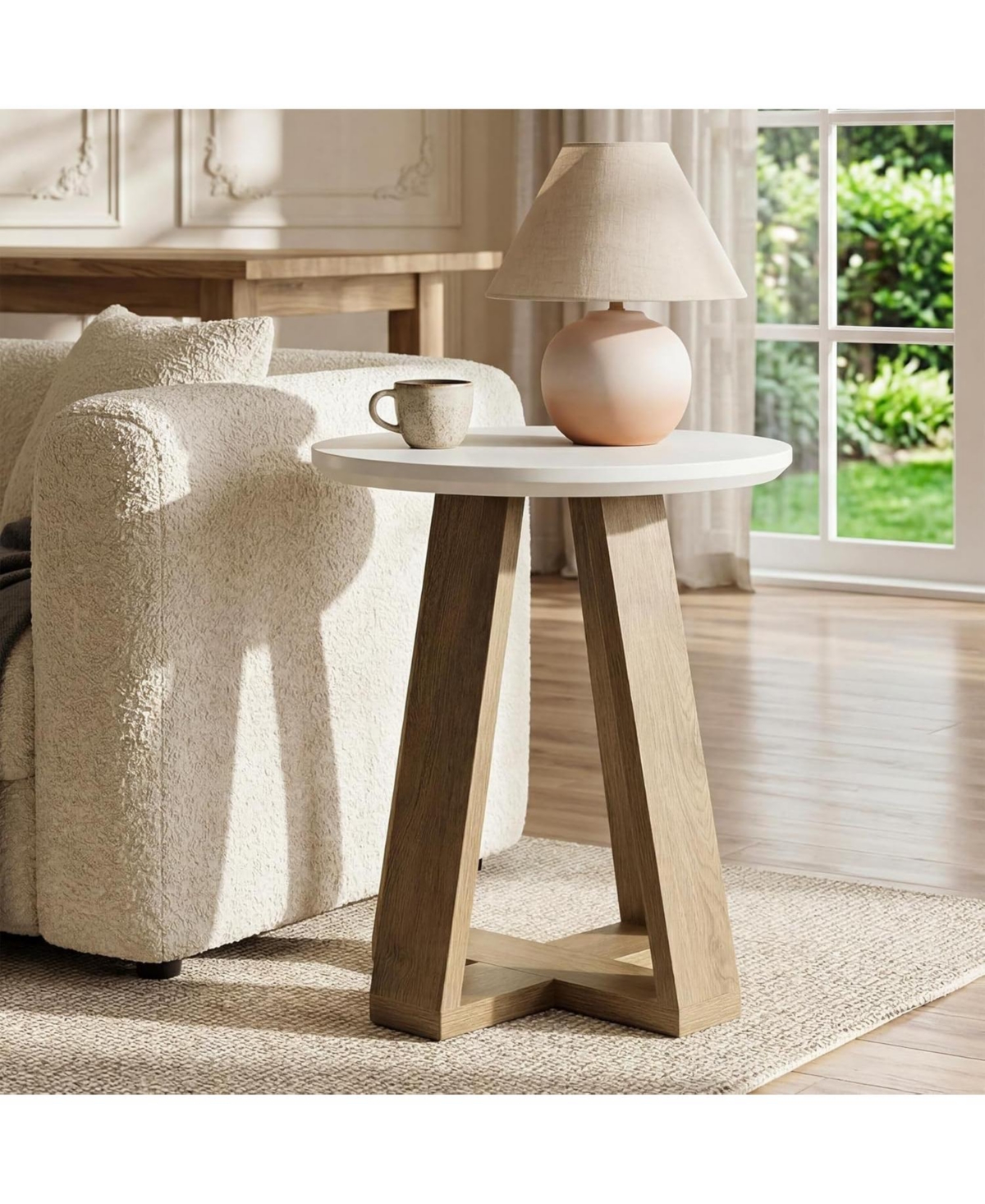 Tribesigns Round Side Table, Modern End Table for Living Room