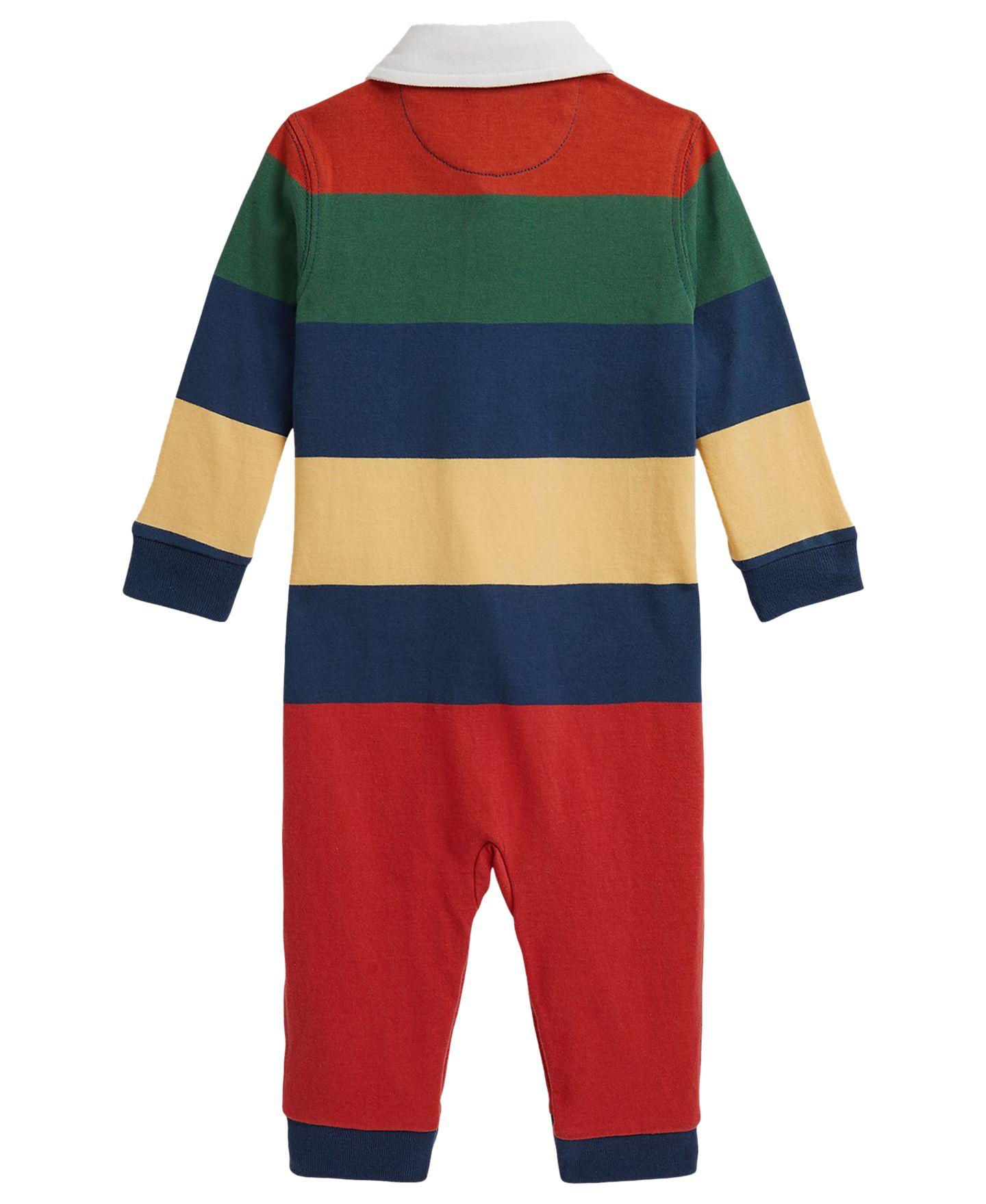 Детский регбийный комбинезон Polo Ralph Lauren из полосатого хлопка, для мальчика, цвет: Красный разноцветный — фото 2