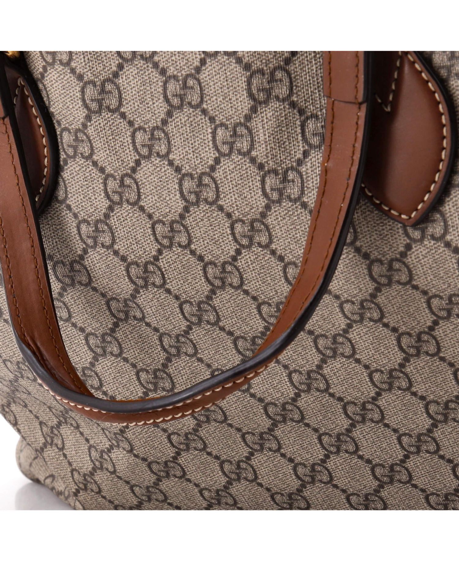 Medium Convertible Soft Tote GG Coated Canvas with Leather