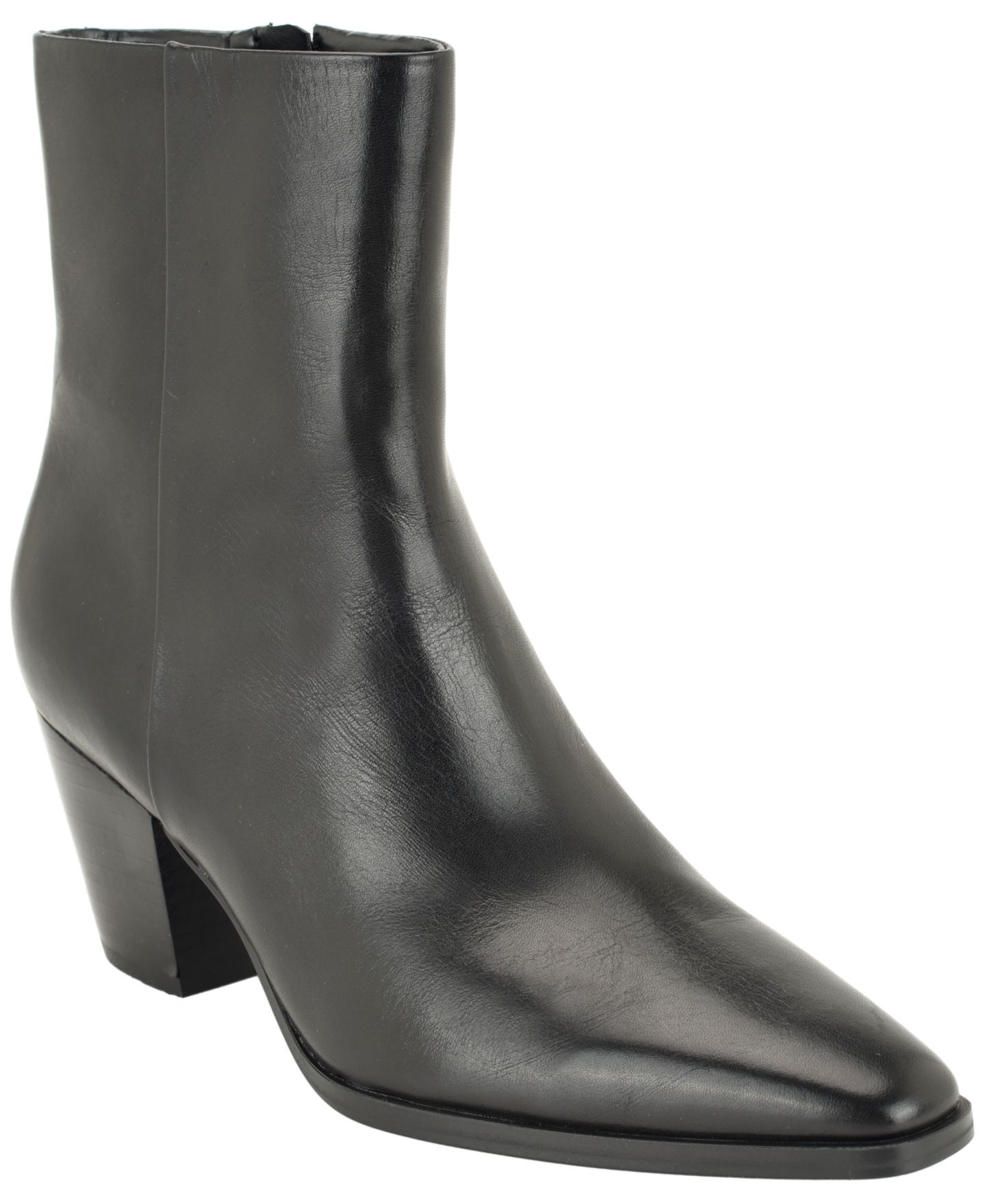 Женские ботинки Calvin Klein Hartford Leather Dress Booties, цвет: Чёрный кожаный — фото 1