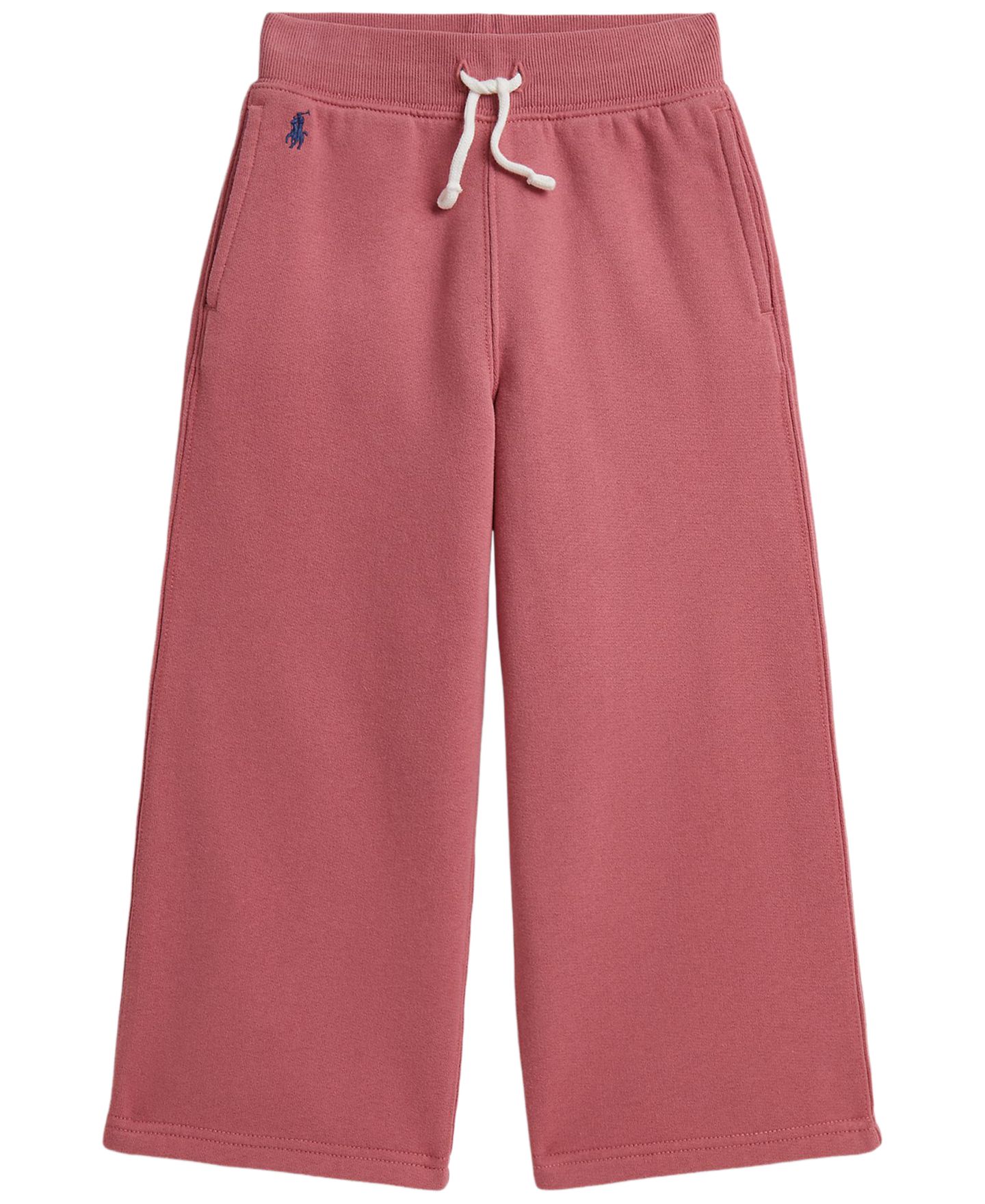 Брюки Polo Ralph Lauren Fleece Wide-Leg Sweatpants для девочек, цвет: Холщовый розовый — фото 1