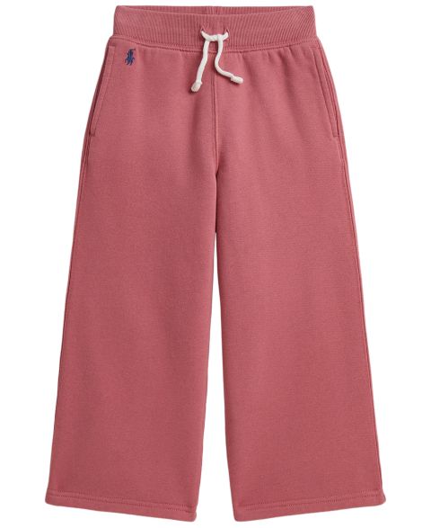 Брюки Polo Ralph Lauren Fleece Wide-Leg Sweatpants для девочек, цвет: Холщовый розовый