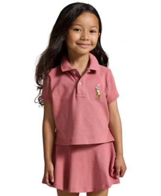 Girls' 2T-6X Boxy Big Pony Short-Sleeve Polo Shirt