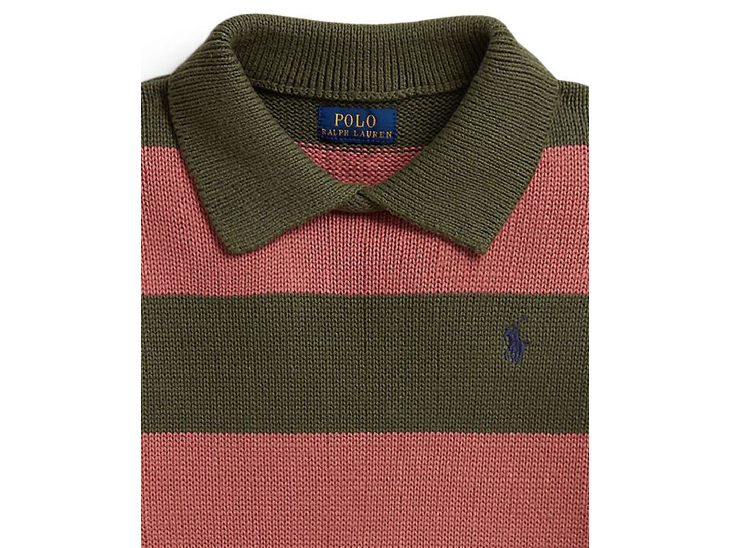 Свитер Polo Ralph Lauren Striped Long-Sleeve Polo Sweater для девочек, цвет: Оливковый разноцветный — фото 6