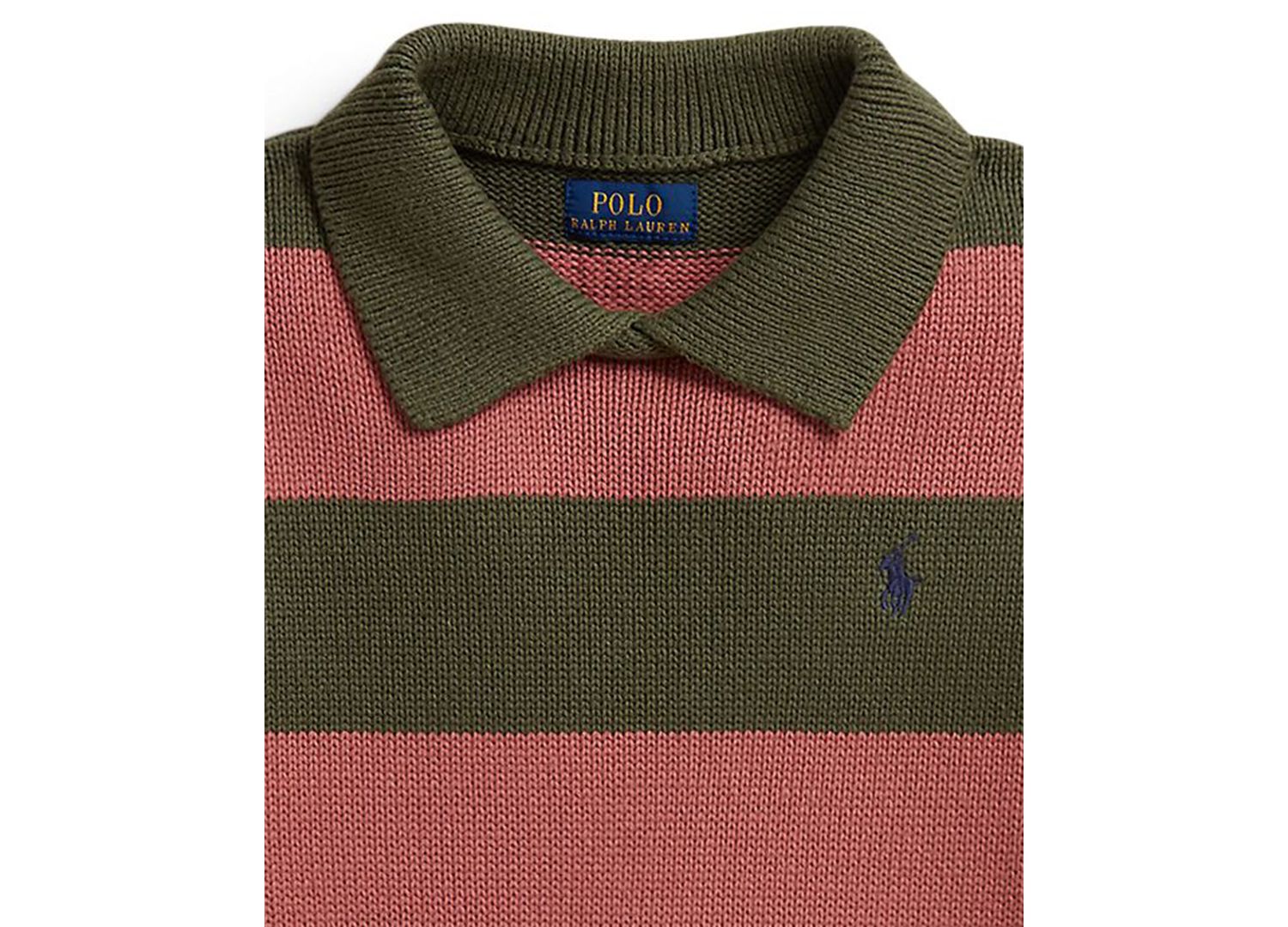 Girls' 7-16 Striped Long-Sleeve Polo Sweater