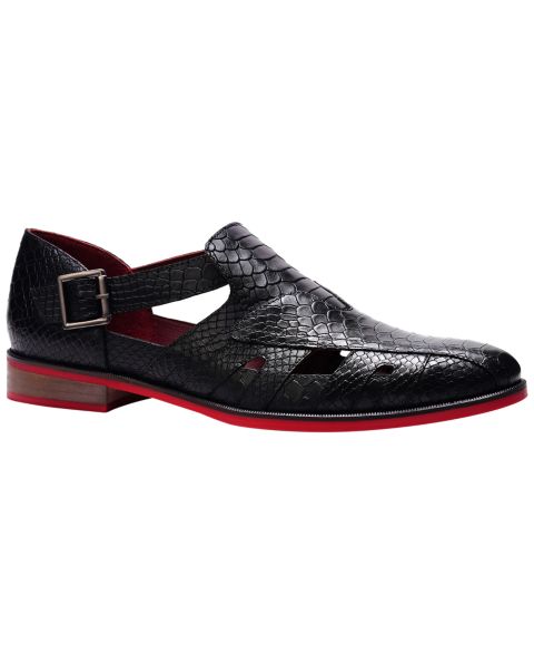 Мужские сандалии Carlos by Carlos Santana Aura Fisherman Buckle, цвет: Чёрный кожаный