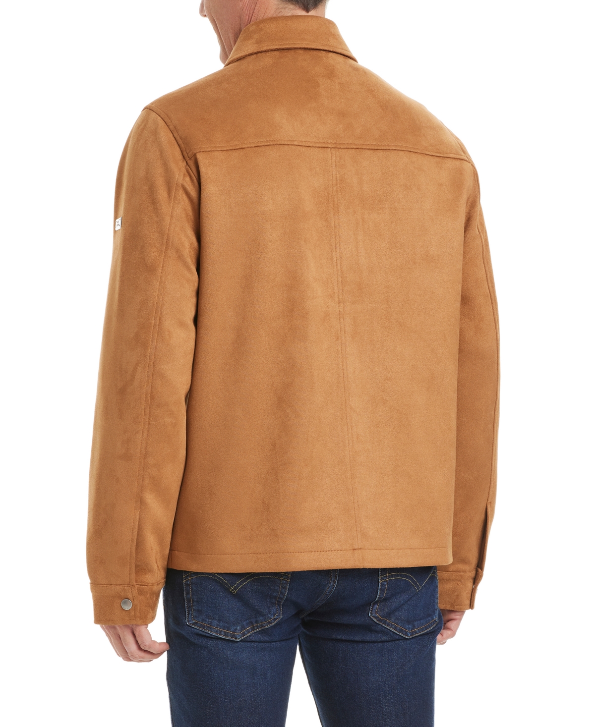 Vince Camuto Men's Faux Suede Shirt Collar Hipster Jacket