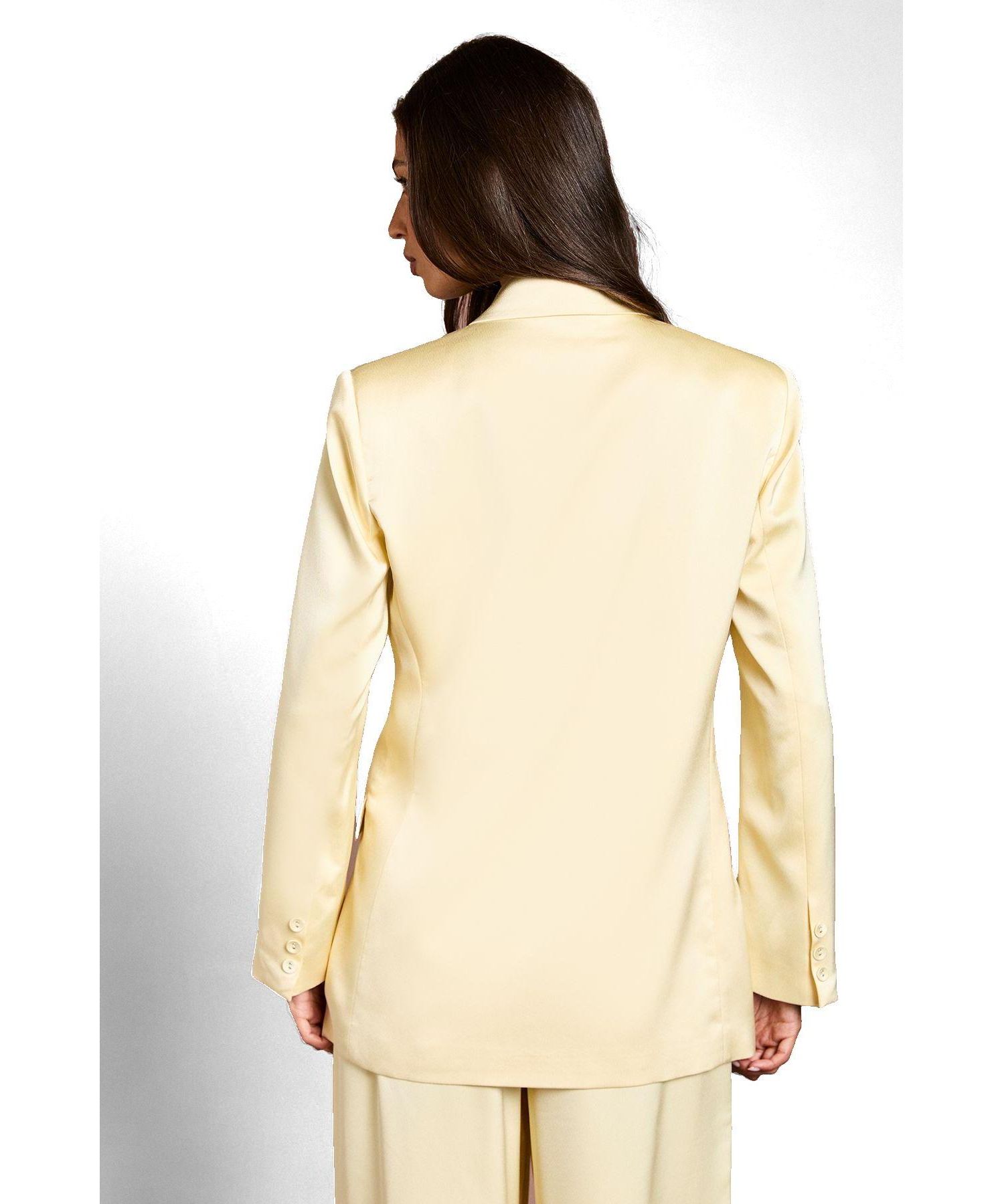 Women's Tailored Double-Breasted Satin Blazer