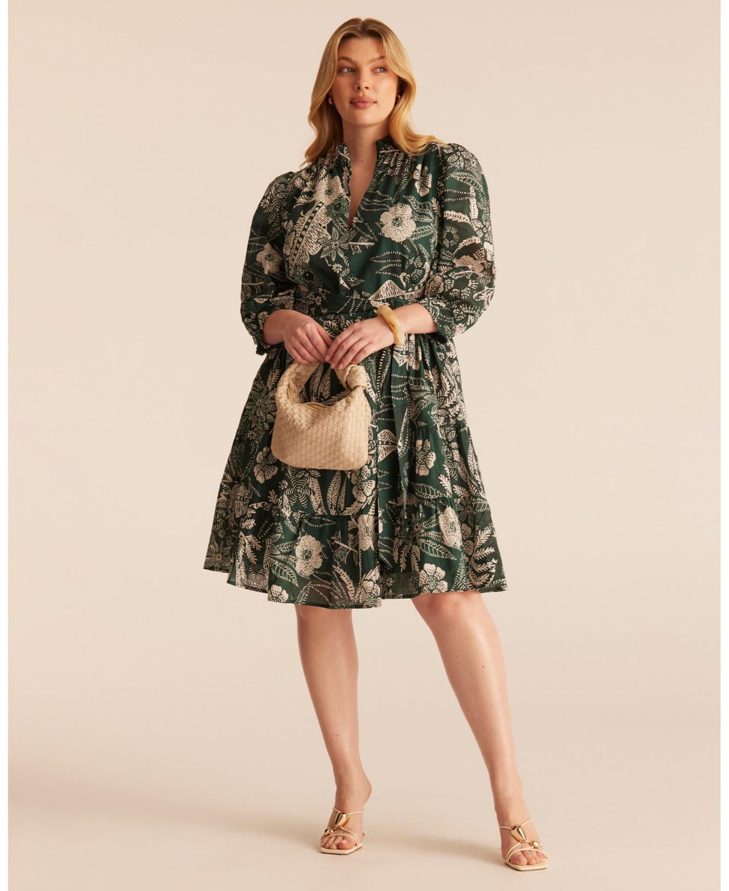 Women's Sea Lily Collared Zip-Front Mini Shirt Dress