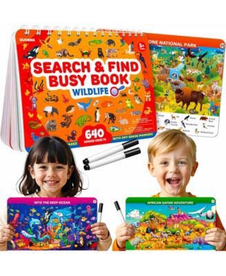 Busy Book for Toddlers 3-5 – Places Visit Search and Find Activity Book - Dry Erase Workbooks for Kids 3-5, Workbook with Markers