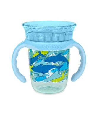 No-Spill Edge 360 2 Stage Drinking Cup with Removable Handles, Whale