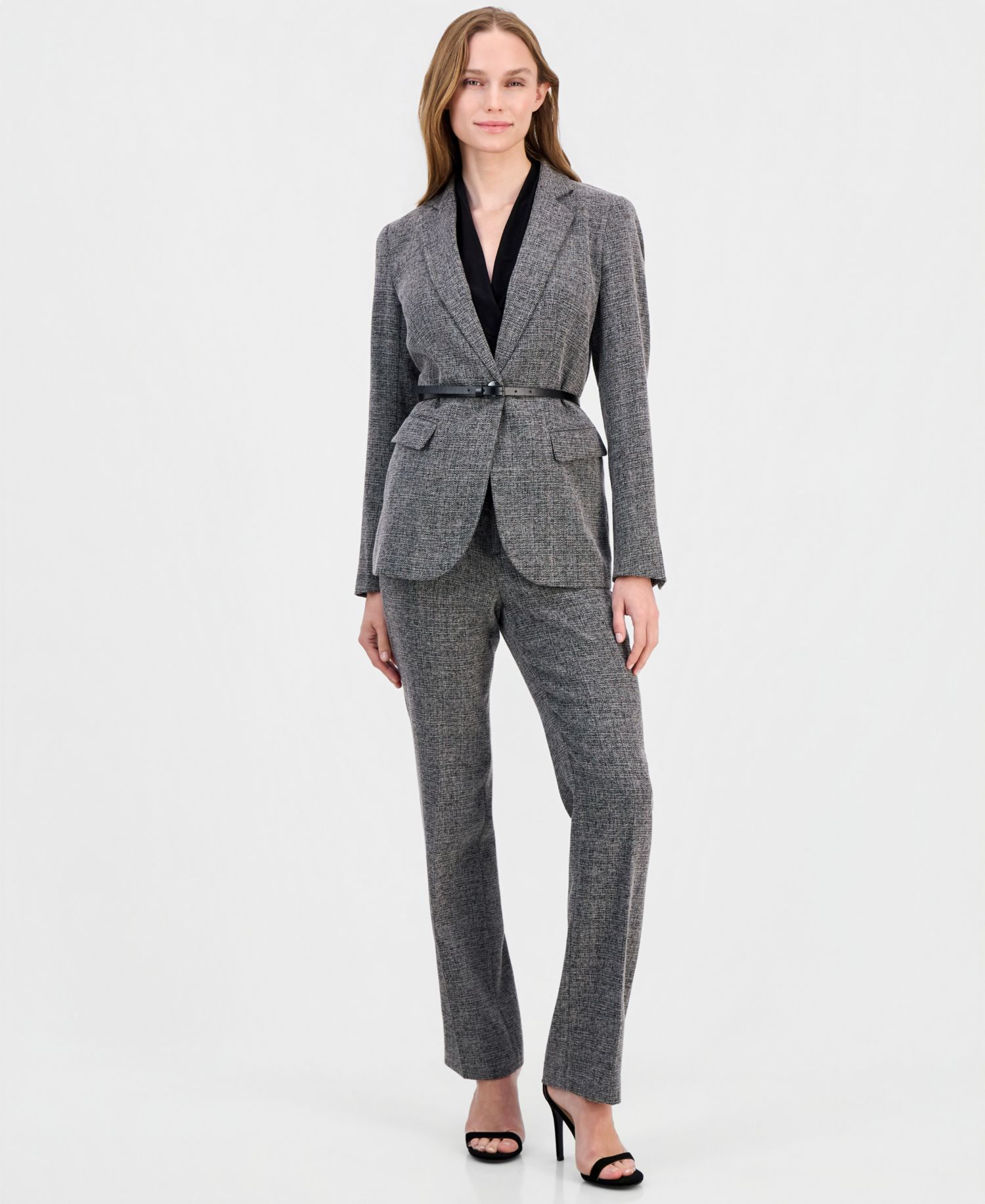 Women's Belted Notch-Collar Blazer