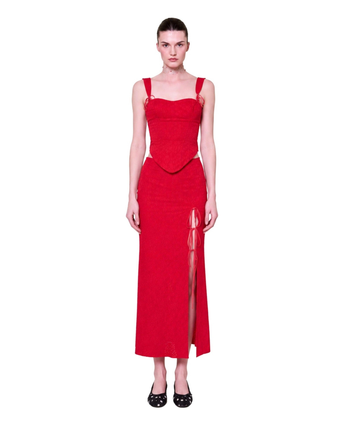 Pcfg Women's The Broderie Anglaise Edit Embroidered Midi Skirt