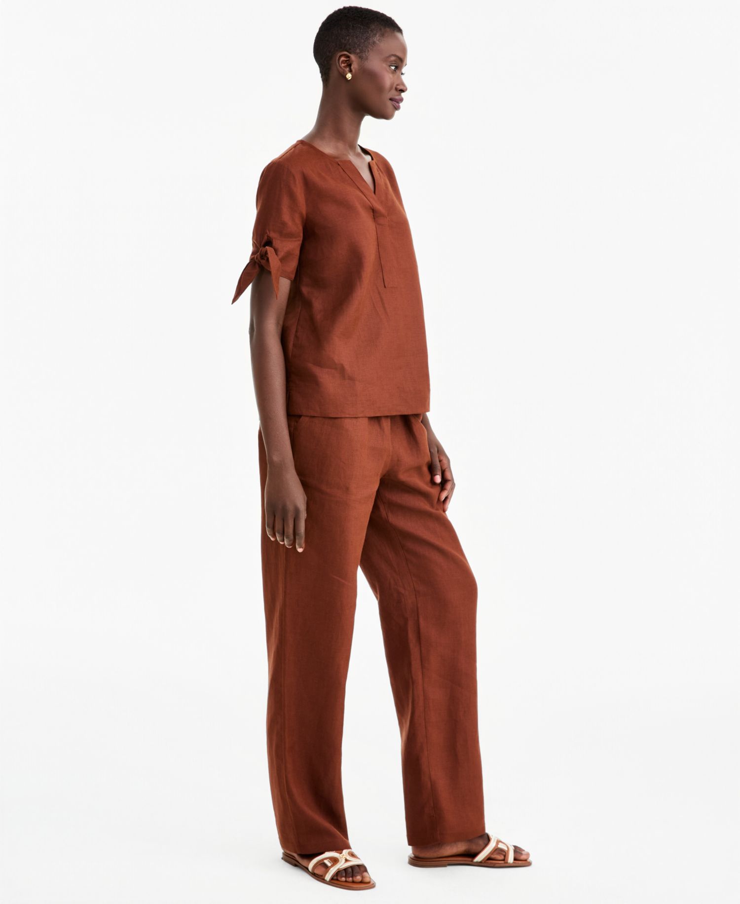Women's 100% Linen Drawstring Pants