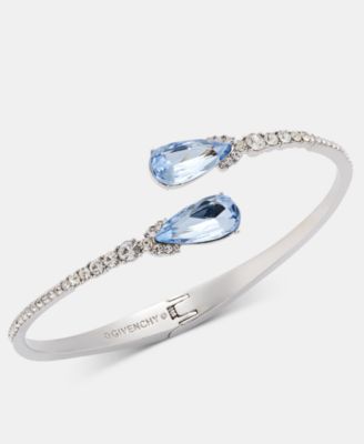 Crystal Pear-Shape Bypass Bangle Bracelet