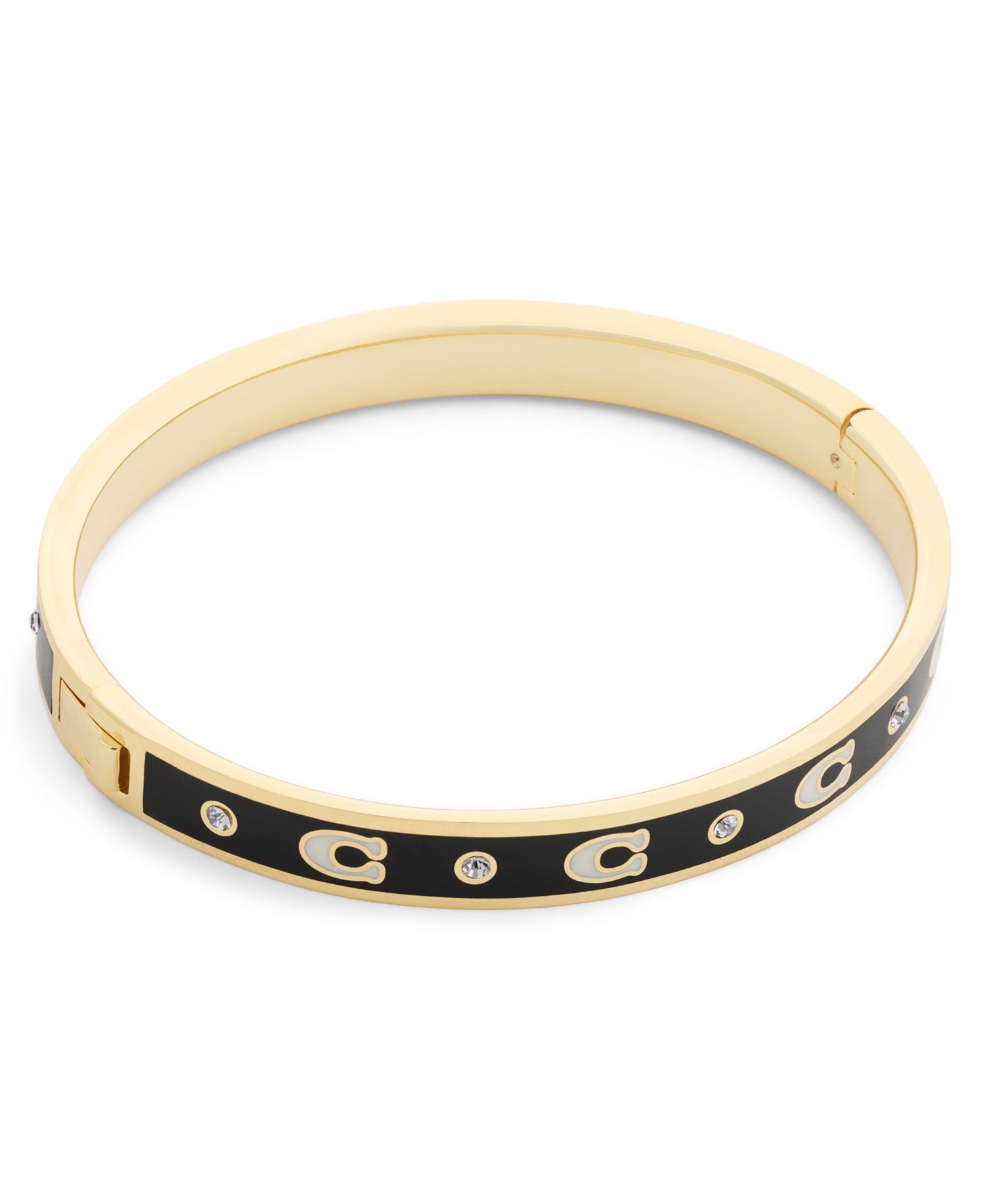 Faux Stone Signature Repeated C Stone Bangle Bracelet