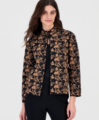 Women's Open-Front Floral Cardigan