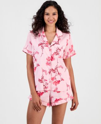 Women's Stretch Satin Short-Sleeve Pajama Set