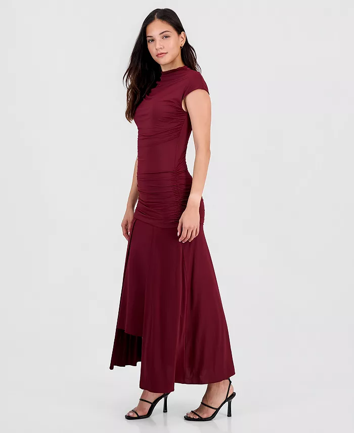 Women's Ruched Cap-Sleeve Midi Dress - thumbnail 6