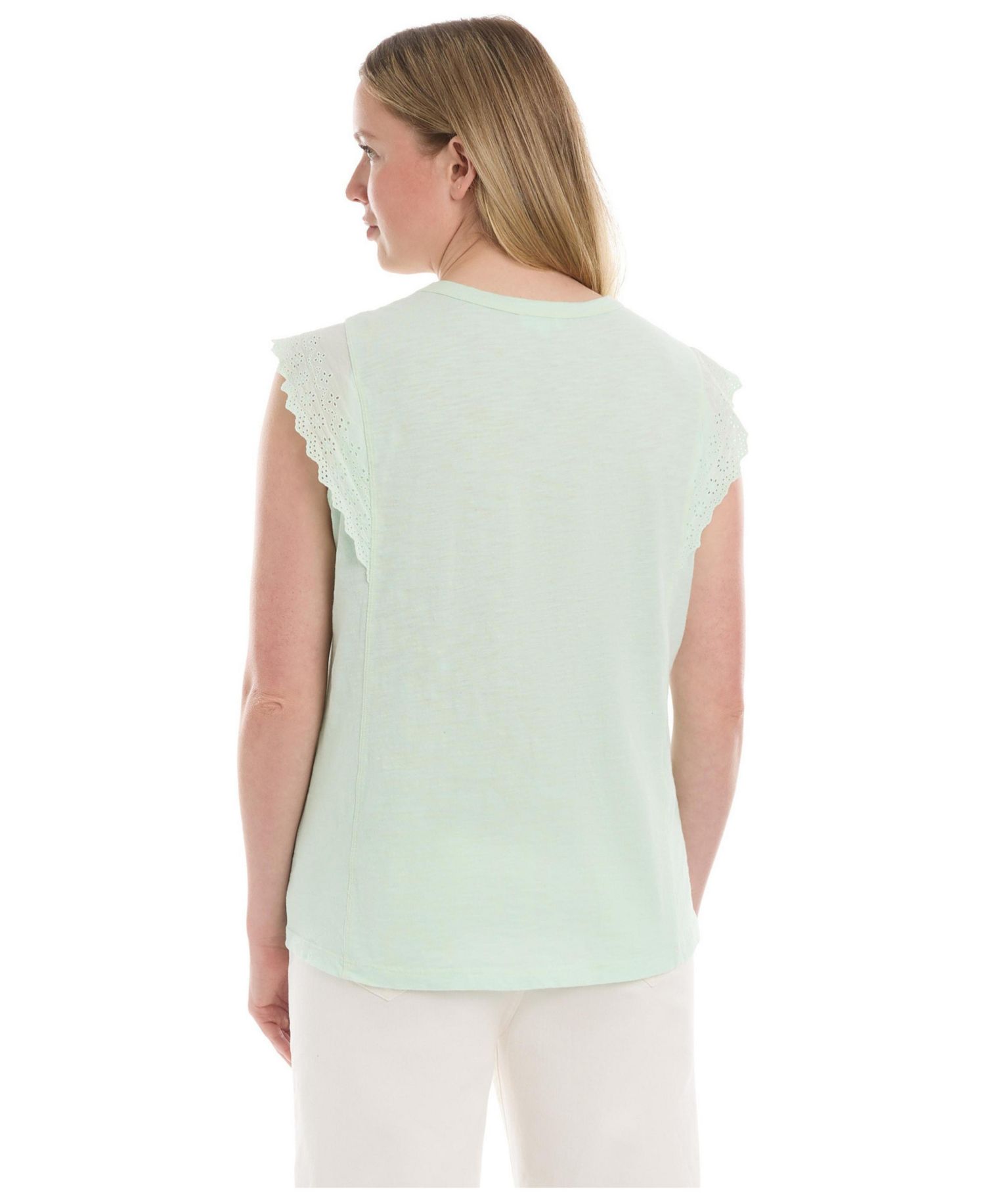 Women's Eyelet Cap Sleeve Tee
