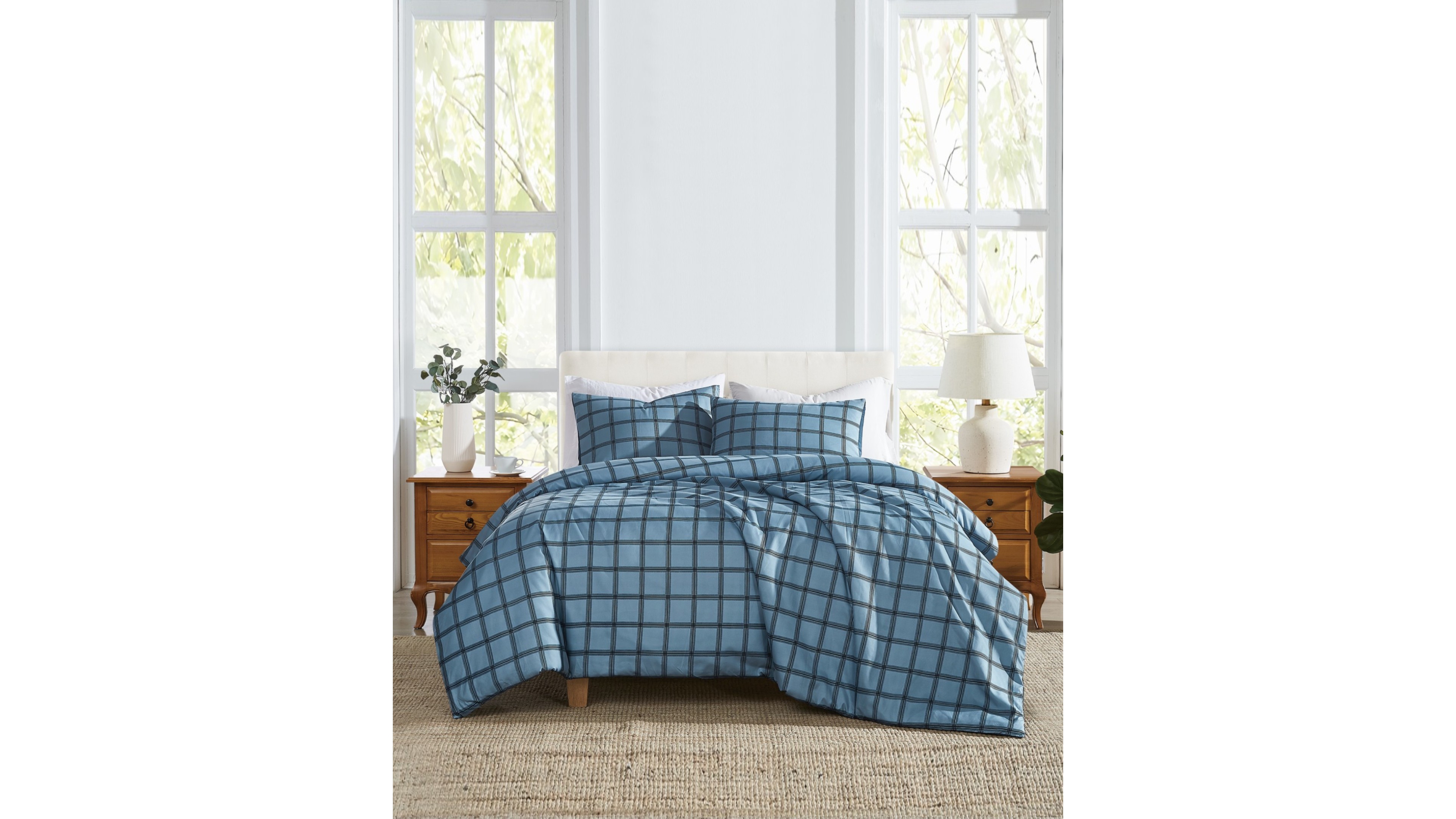 Cannon Luka Grid Plaid 3-Piece Comforter Set, Full/Queen