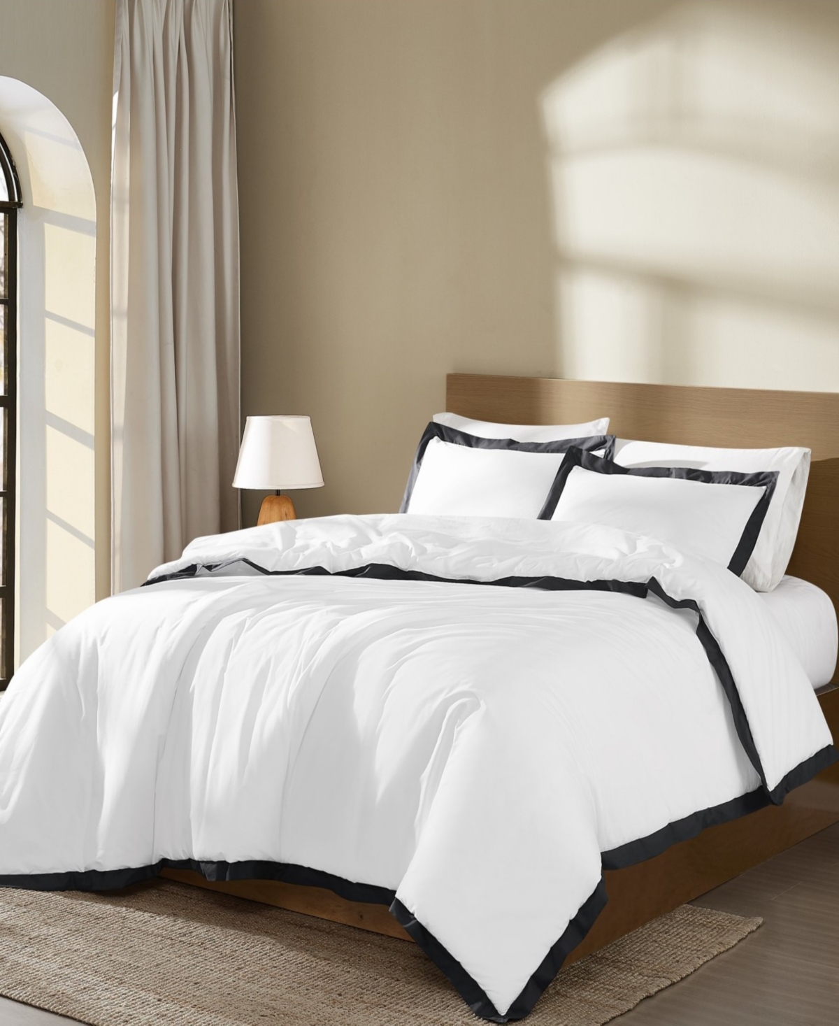 Brooklyn Loom Cotton Hotel Border 3-Piece Comforter Set