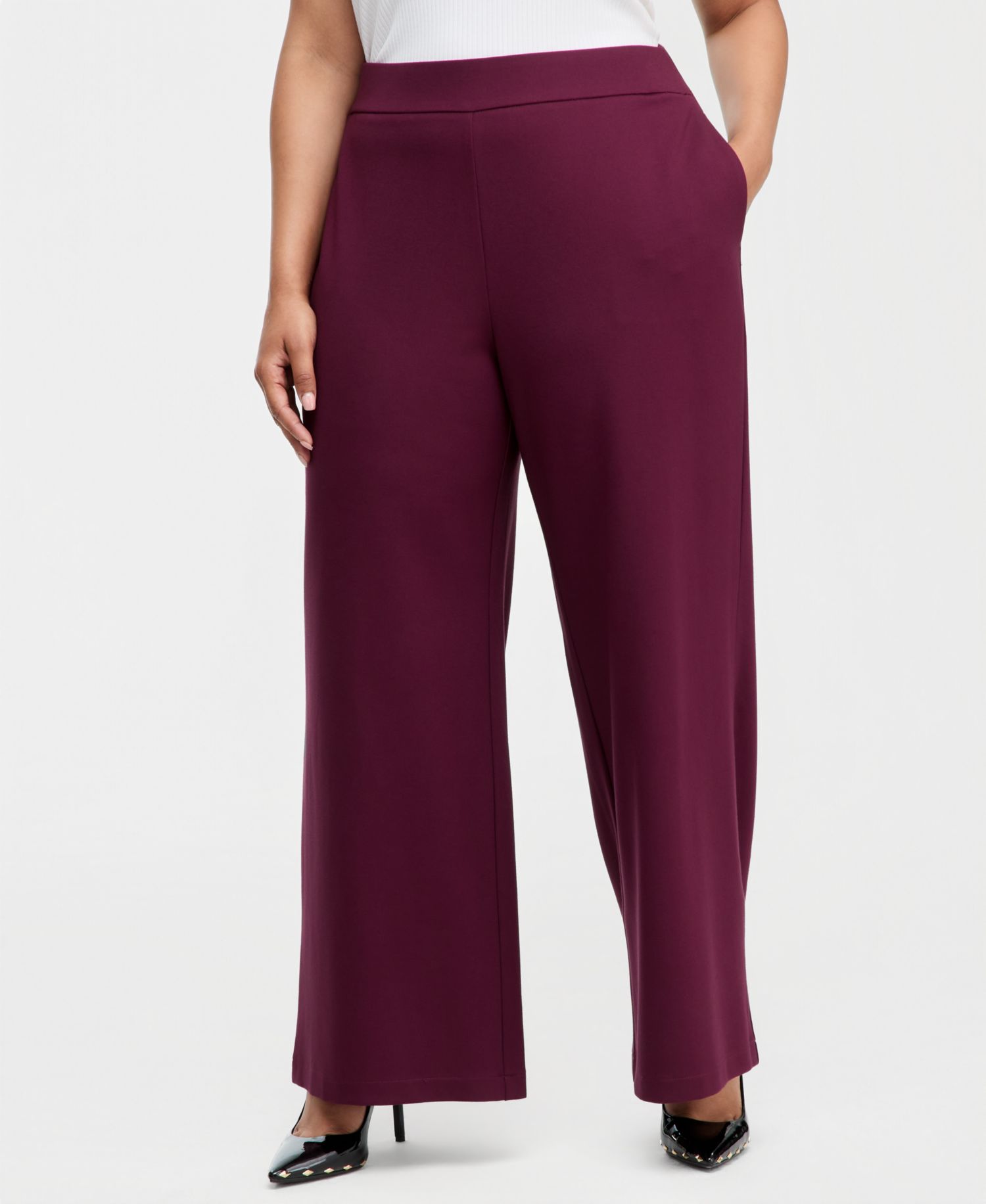 Plus Size High-Rise Pull-On Pants