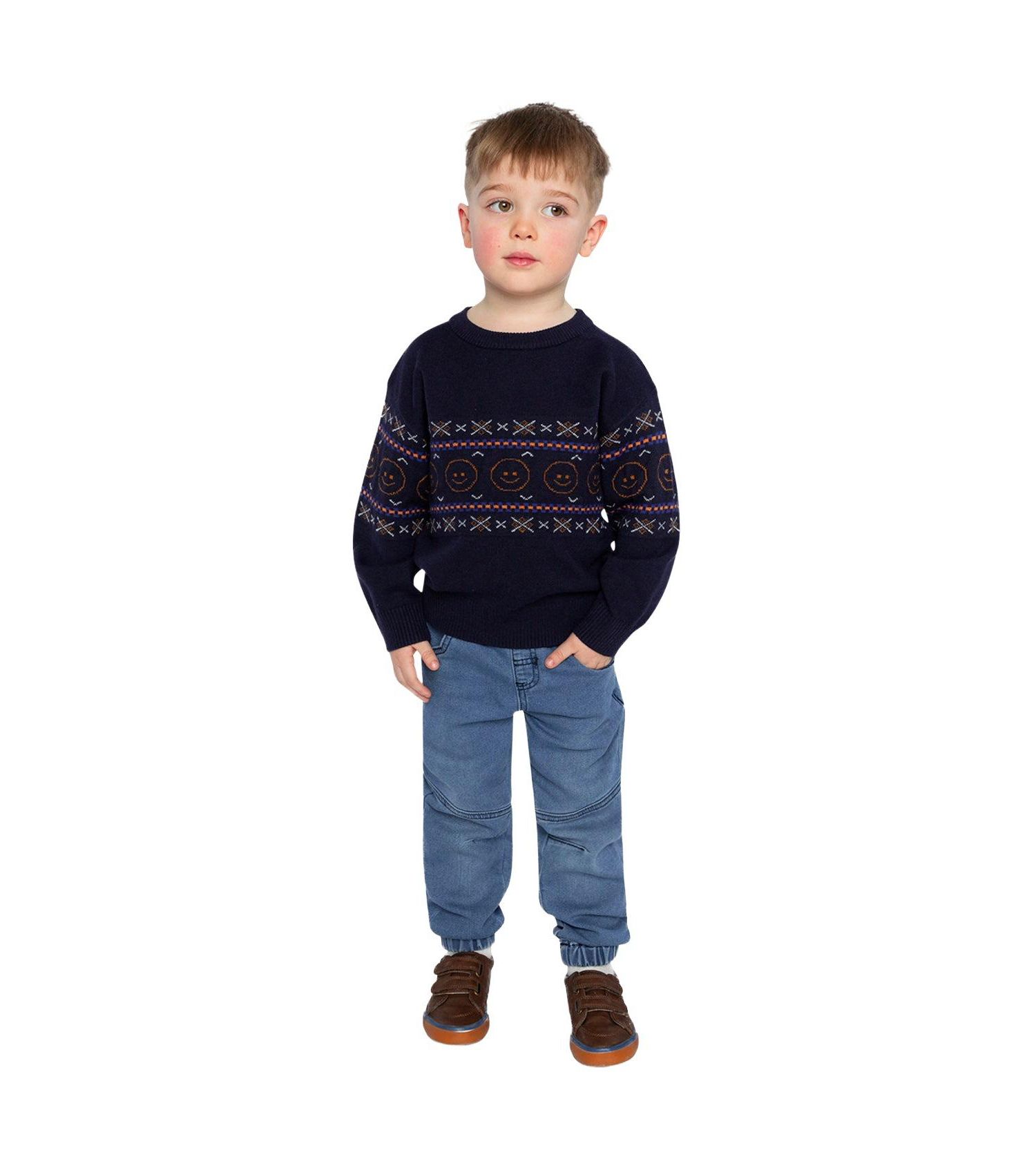 Baby Boys Unisex (0-24)months French Terry Denim Evolutive Pants Denim