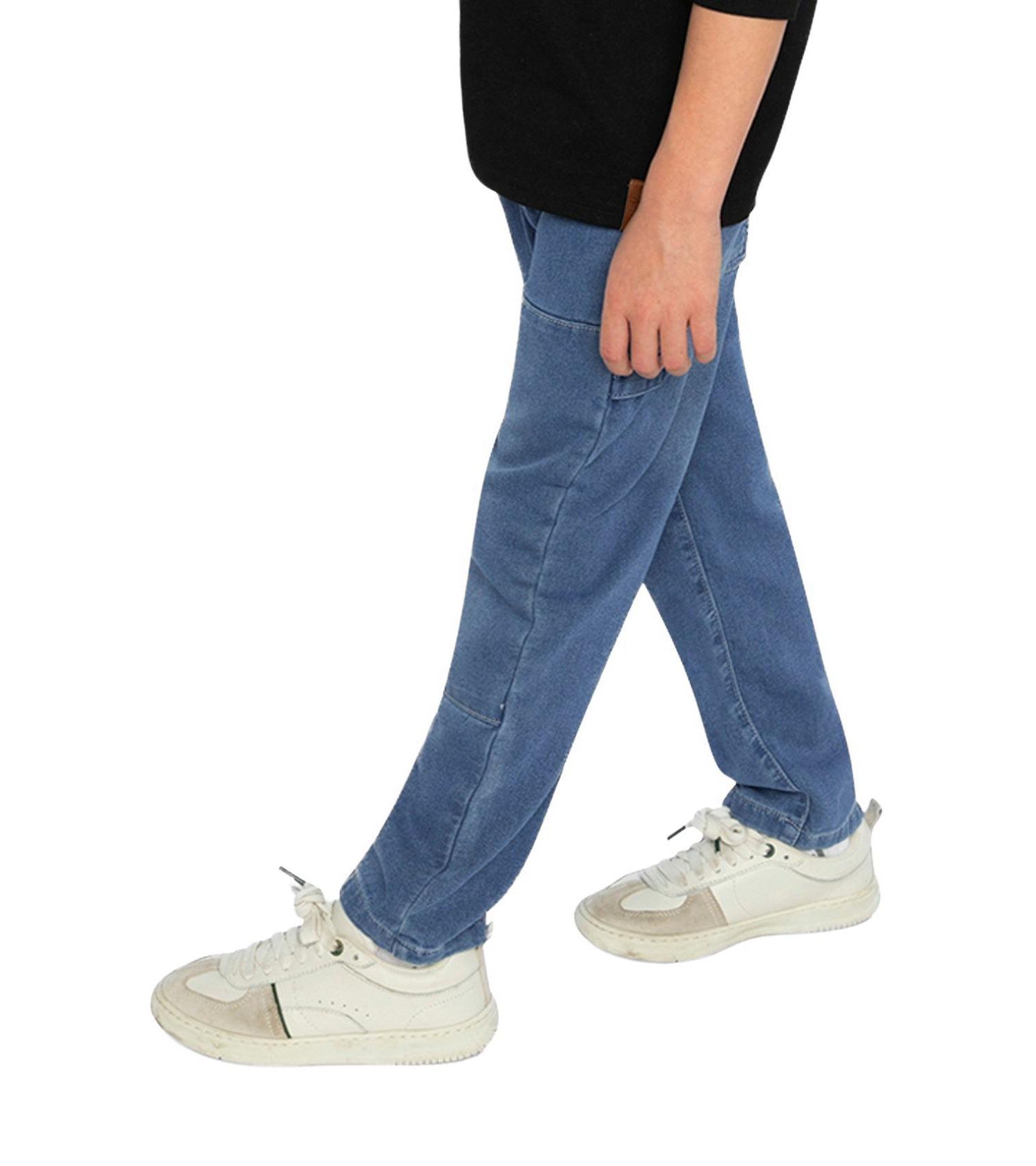 Baby Unisex (0-24)months French Terry Denim Evolutive Pants Denim