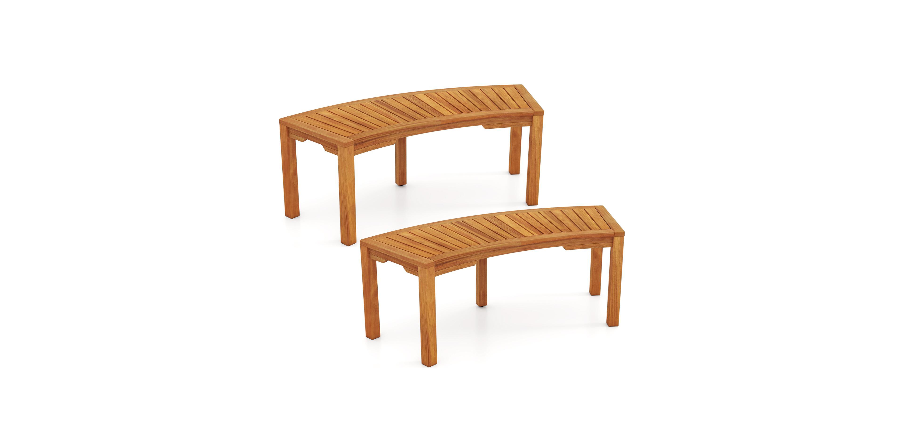 Slickblue Acacia Wood Outdoor Garden Bench Curved 2 Person Patio Seating