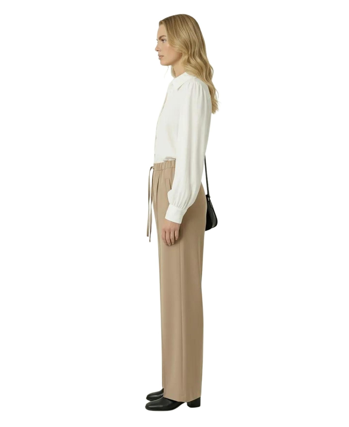 Женские брюки Modenaire Wide-Leg Drawstring-Waist, цвет: Хаки — фото 3