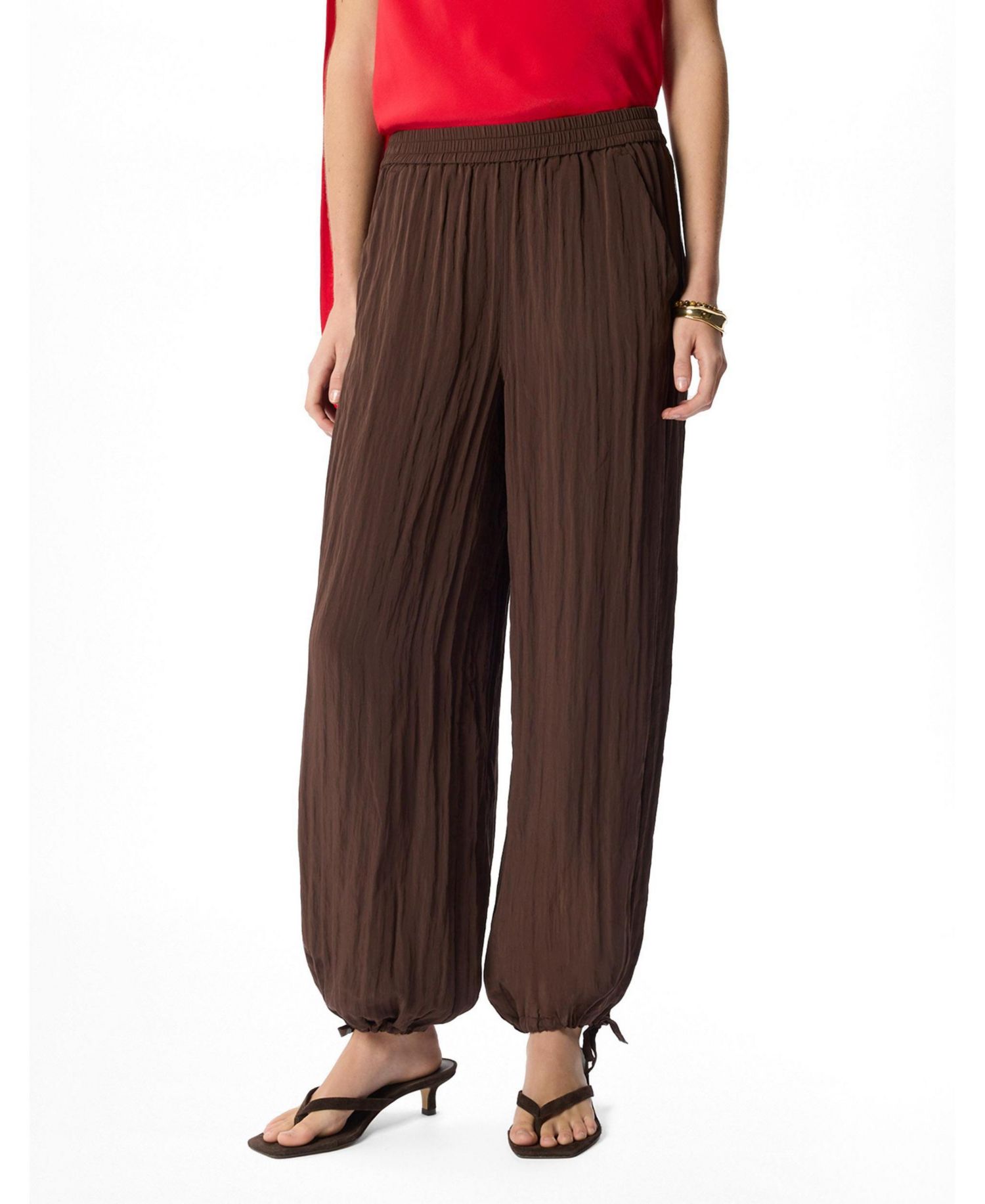 Women's Balloon Tie Hem Trousers