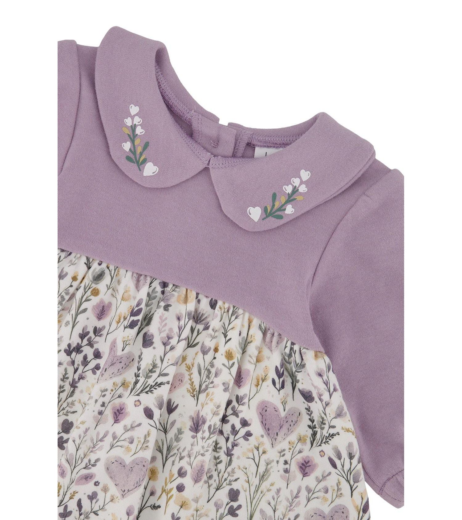 Baby Girl ( 3M to 24 M ) Cotton Dress and Legging Set with Heart Print