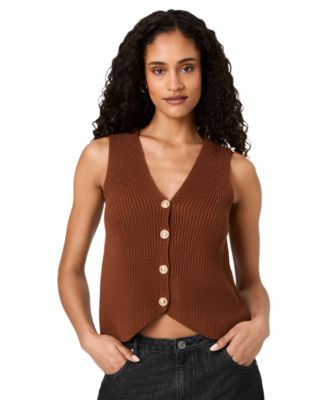 Women's Mozart V-Neck Sleeveless Rib Knit Vest