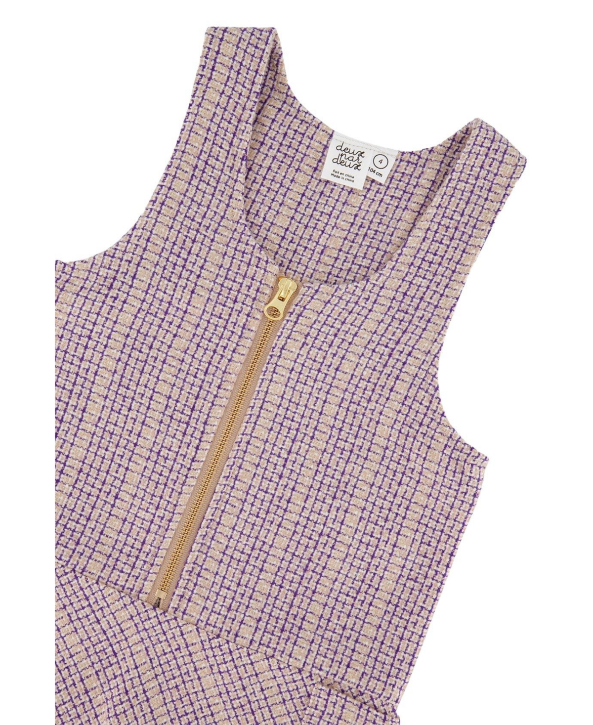 Deux par Girls (2T-5T) Checkered Jumper