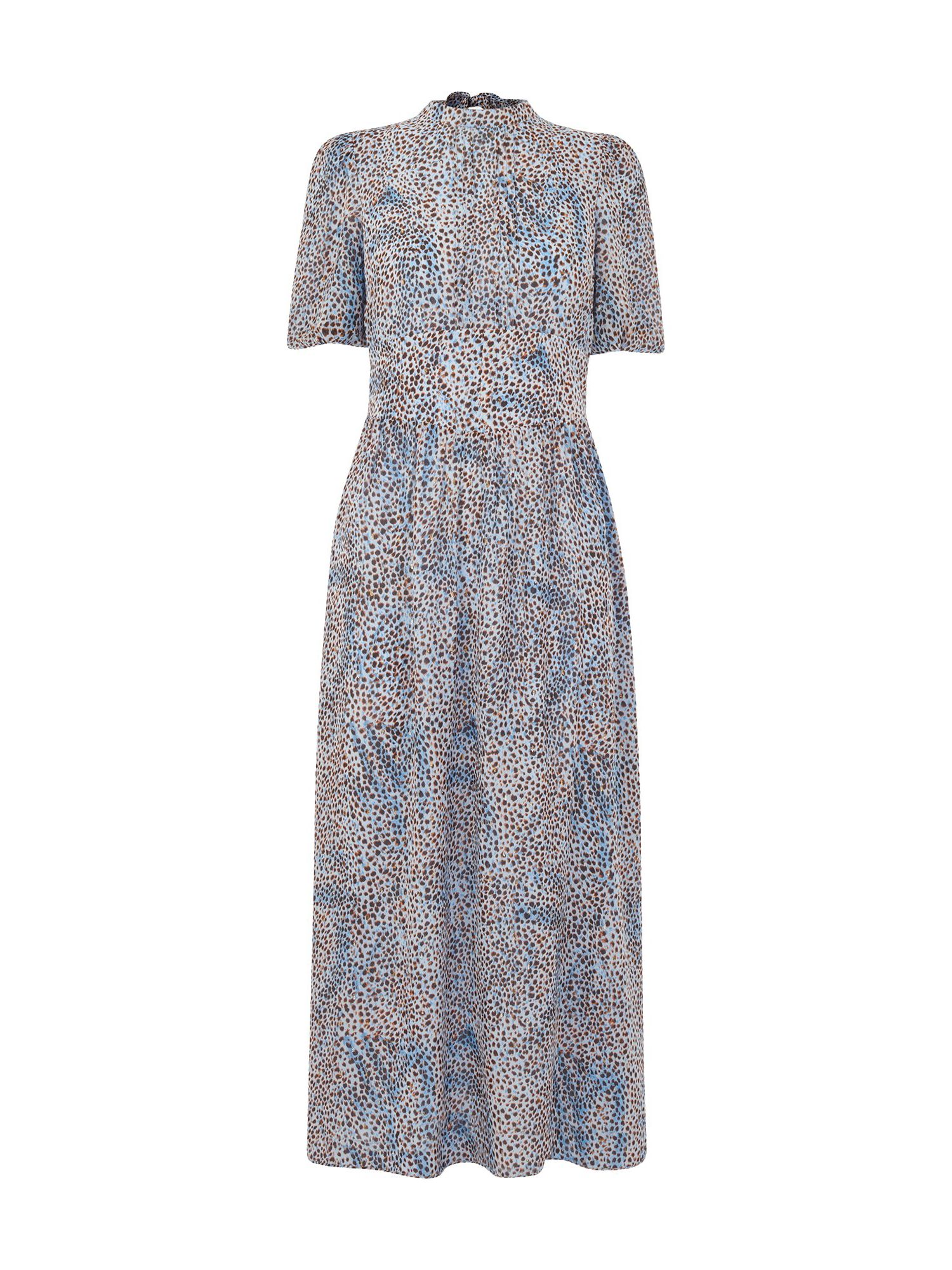 Women's High Neck Fit and Flare Midi Dress