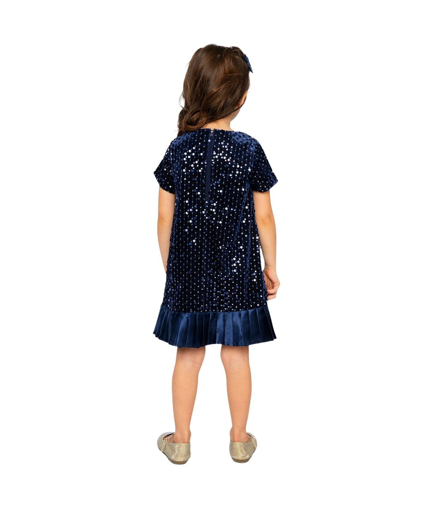 Платье Deux par Deux Short Sleeve A-Line Dress для девочек, цвет: Тёмный синий — фото 4